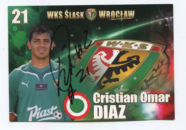 Autograf ... CRISTIAN OMAR DIAZ ... ŚLĄSK WROCŁAW