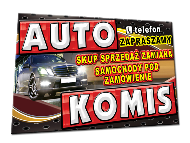 AUTO KOMIS HANDEL SERWIS BANER reklamowy ulotki