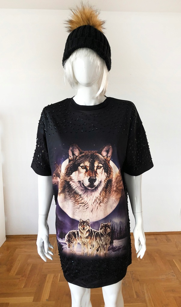 Asos sukienka nadruk wilk punk rock misbhv lala