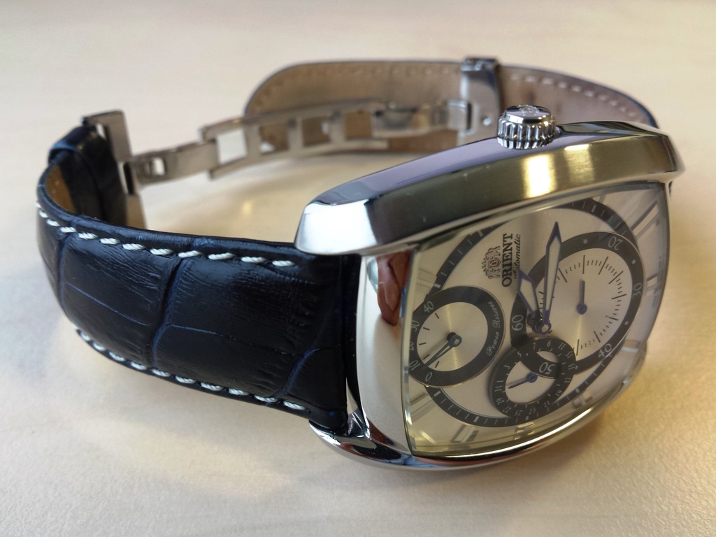 Orient, elegancki, automat, wskaźnik rezerwy chodu
