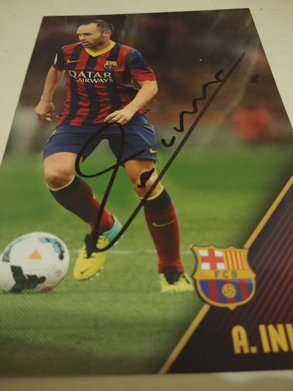Autograf Andres Iniesta FC Barcelona z 30.08.2013