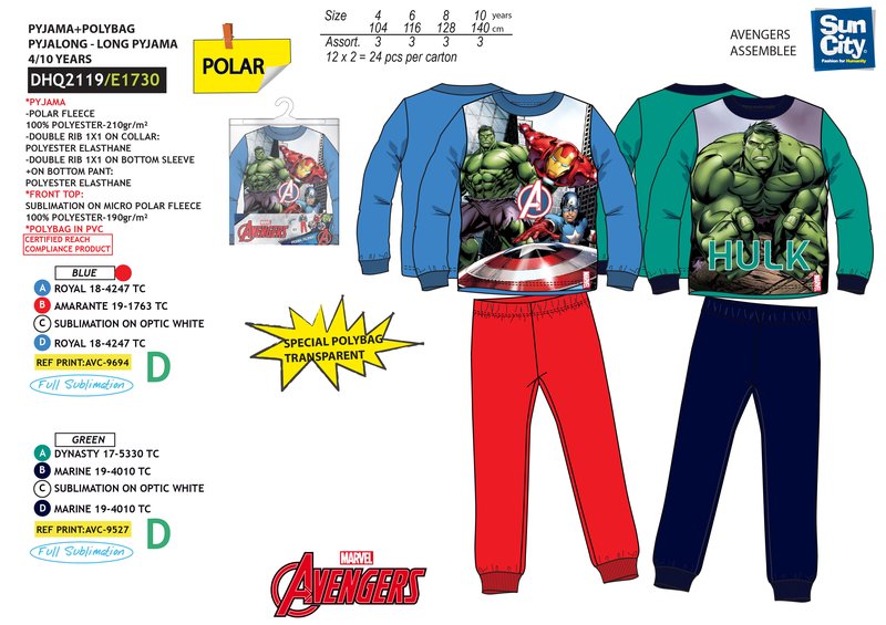 Piżama Avengers. Pakiet 24
