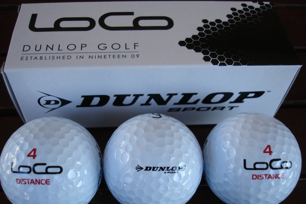 3 piłki golfowe DUNLOP LOCO (nowe, kartonik)