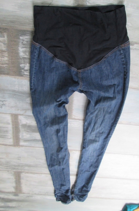 H&M MAMA cienki jeans ciążowe ciążówki rurki M