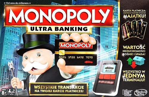 Gra Monopoly Ultra Banking płatność kartą Hasbro