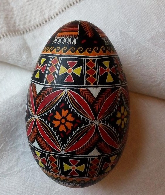 jaja gęsie, pisanki batik, ludowe,  Wielkanoc,
