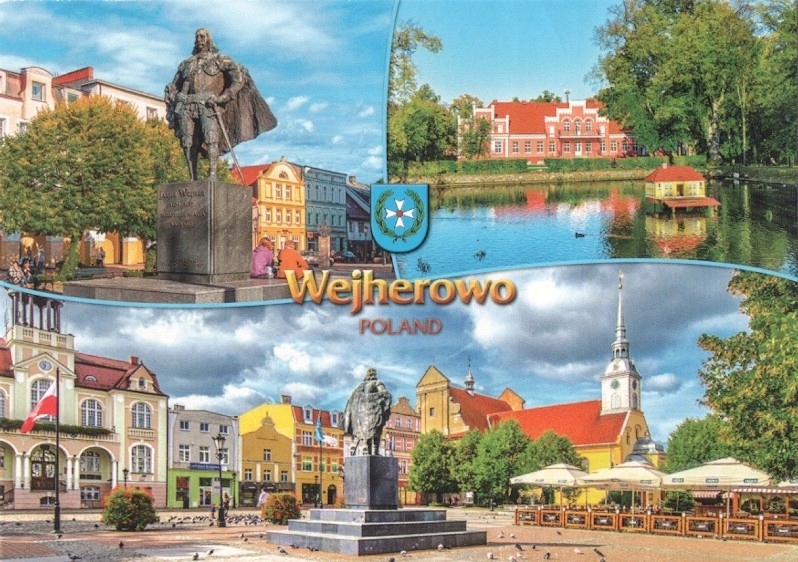 WEJHEROWO - RYNEK + POMNIK JAKUBA WEJHERA - 2017R