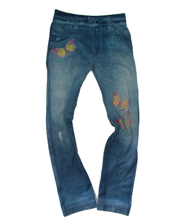 Legginsy ala jeans motylki 116
