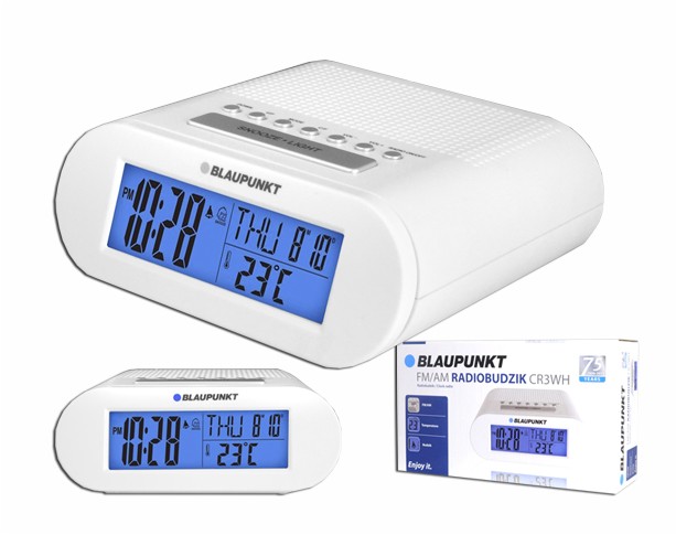 Radiobudzik BLAUPUNKT CR3WH biały LCD niebieski ze