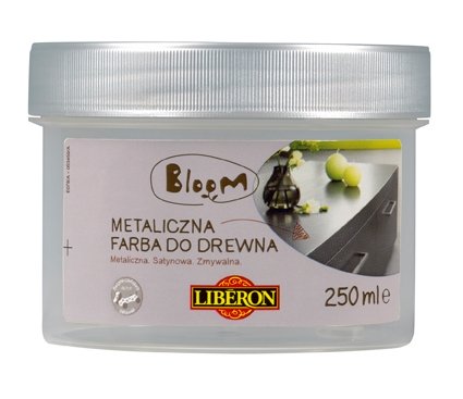 BLOOM METALICZNA FARBA DO DREWNA 0,25L SREBRNA