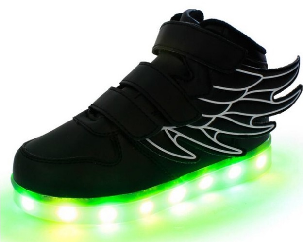 BUTY LED ŚWIECĄCE SKRZYDŁA ROZMIARY 29 CZARNE