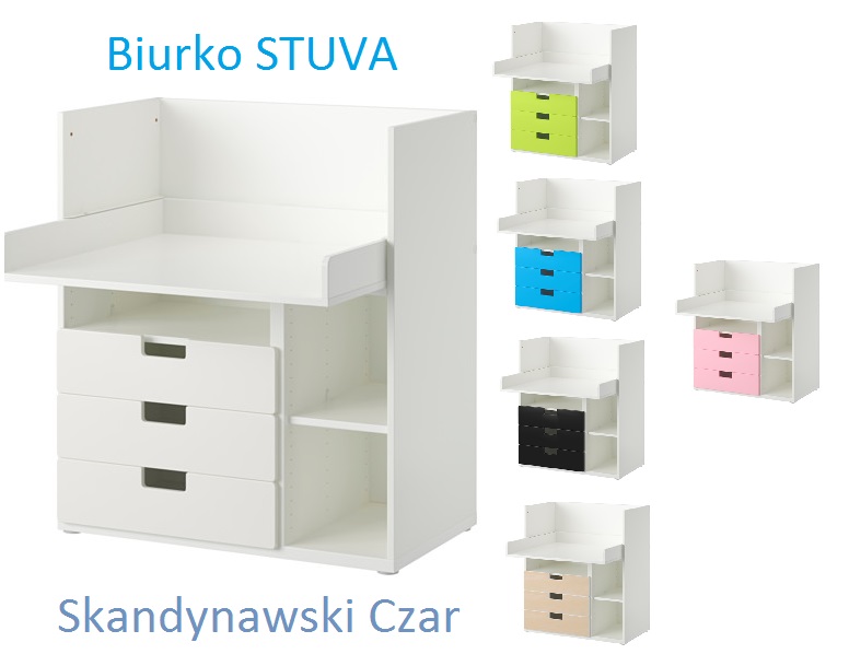 IKEA  biurko z szufladami i półkami STUVA 6 kolor.