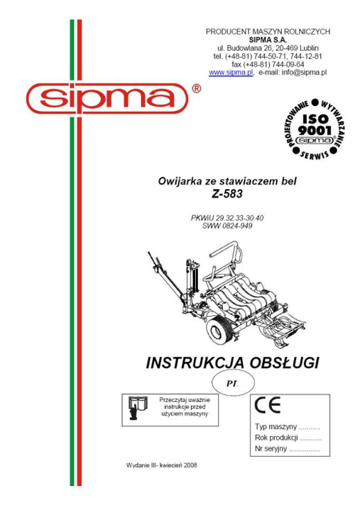 SIPMA Z-583 - instrukcja obsługi
