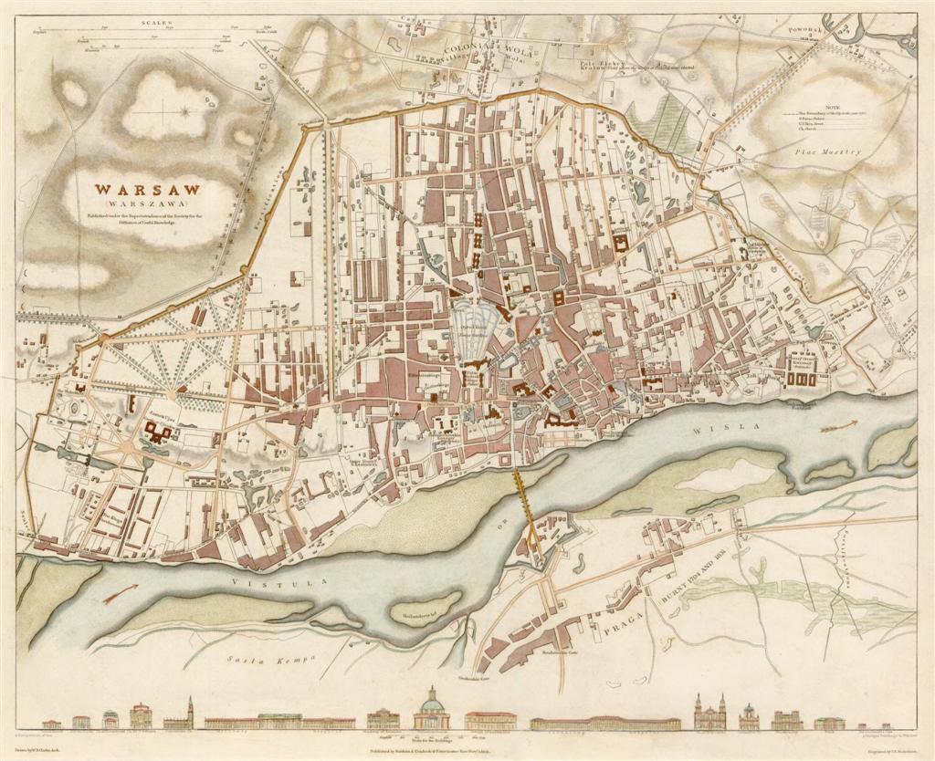 mapa warszawy z xix wieku WARSZAWA 1831 r. reprint XIX w. mapy Warszawy   7081518044 