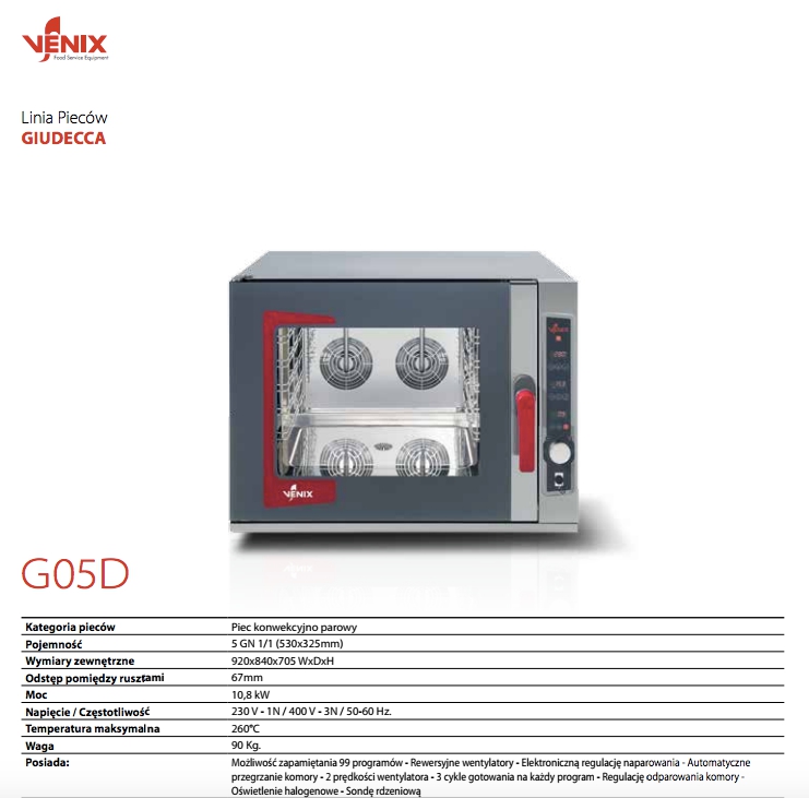 Piec konw.-par. Venix G05D 5xGN + podstawa!