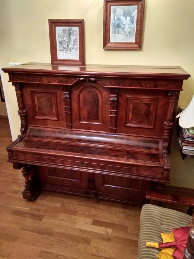 Pianino mebel antyk Joseph Preiss XIXw