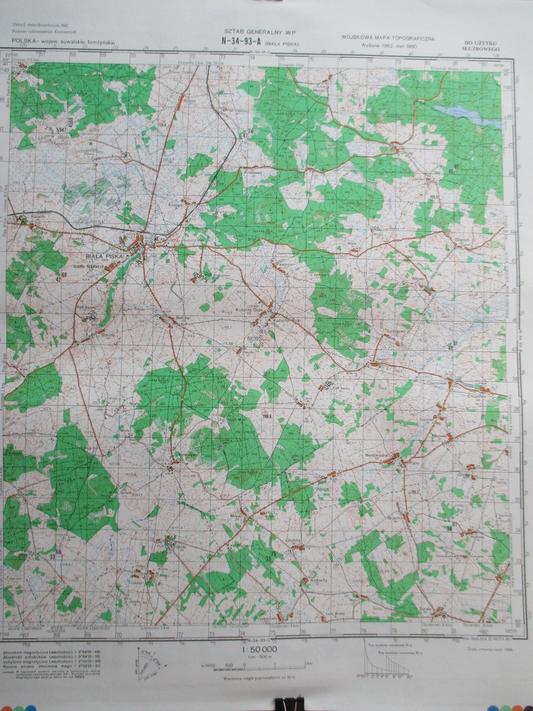 Wojskowa mapa topograficzna, Biała Piska, Chojnowo
