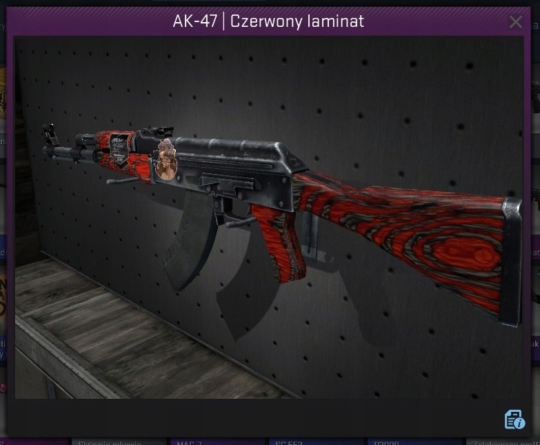 CS GO AK-47 | Czerwony Laminat Red Laminate 3/5