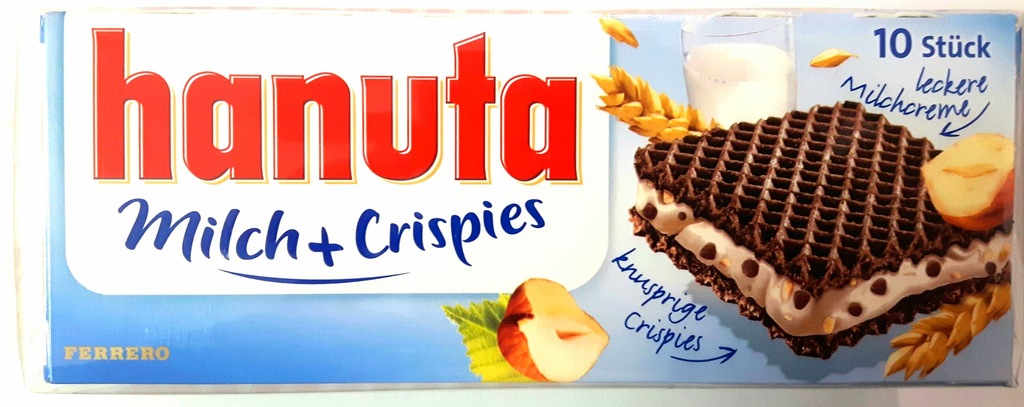 Hanuta Milch Crispies wafelki krem mleczny 10 szt
