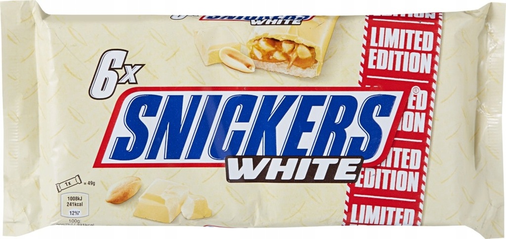 Snickers White batony w białej czekoladzie 6 szt