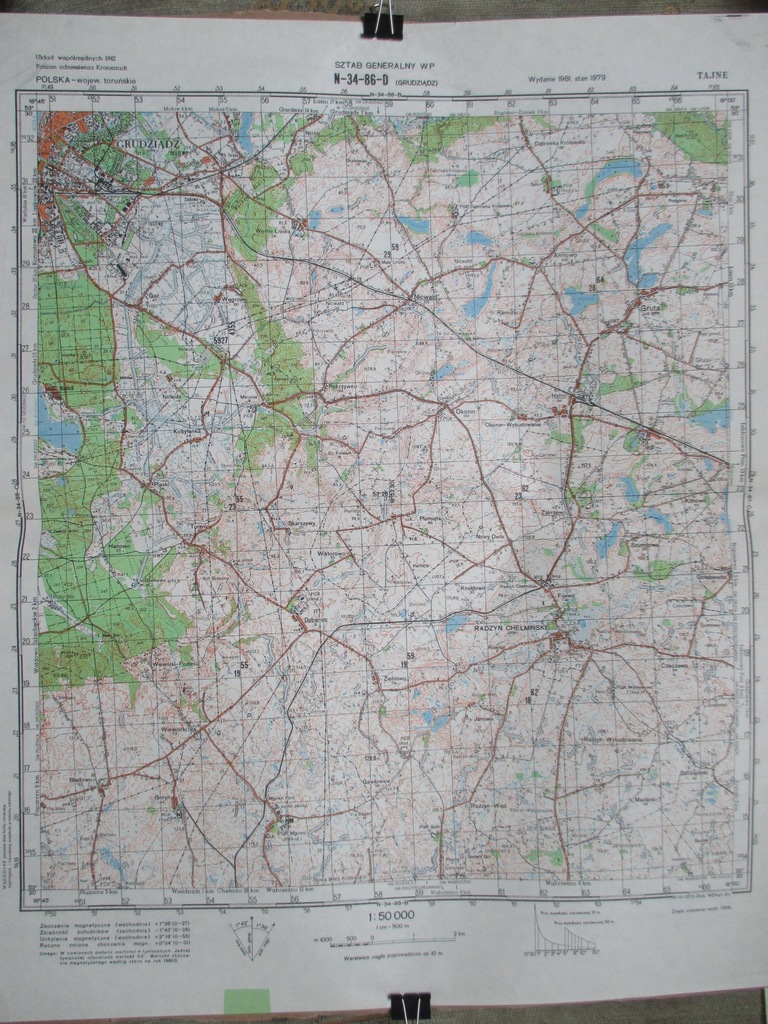Wojskowa mapa topograficzna, Grudziądz w.Toruńskie