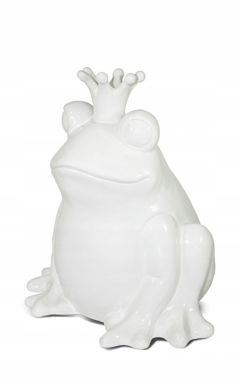 Figurka ŻABY żabka ceramiczna BIAŁA na prezent