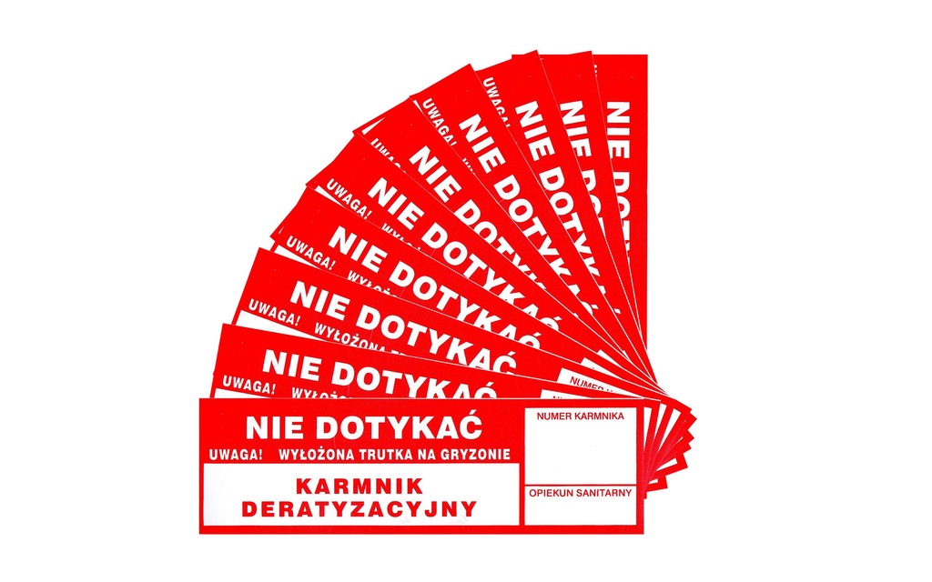 10x Naklejka na stację deratyzacyjną karmnik haccp