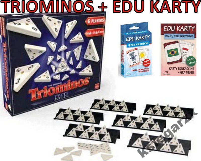 Triominos Excel karty flagi Język niemiecki talia
