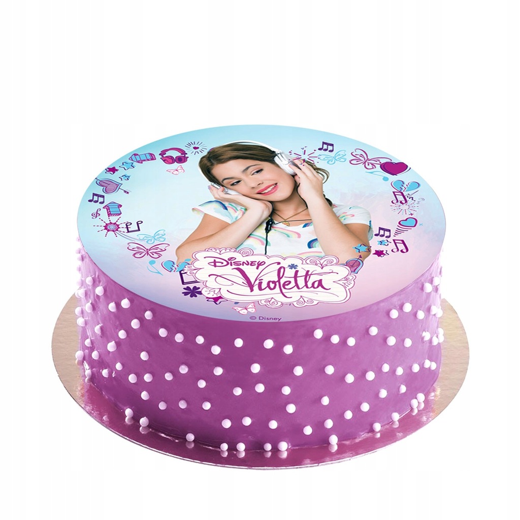 Opłatek na tort Violetta w słuchawkach 20cm 1 szt
