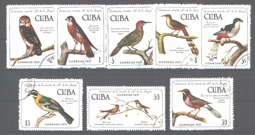 Znaczki Ptaki seria kas CUBA 1971 r