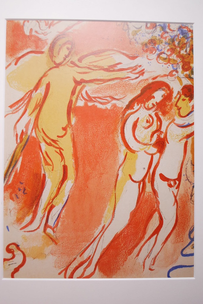 Marc Chagall. Adam i Ewa w Raju. Litografia. N.237