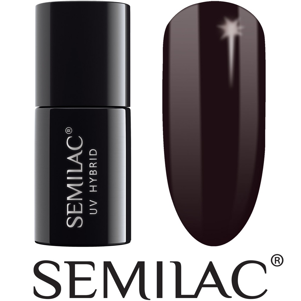 SEMILAC LAKIER HYBRYDOWY 077 BLACK BROWN 7ML