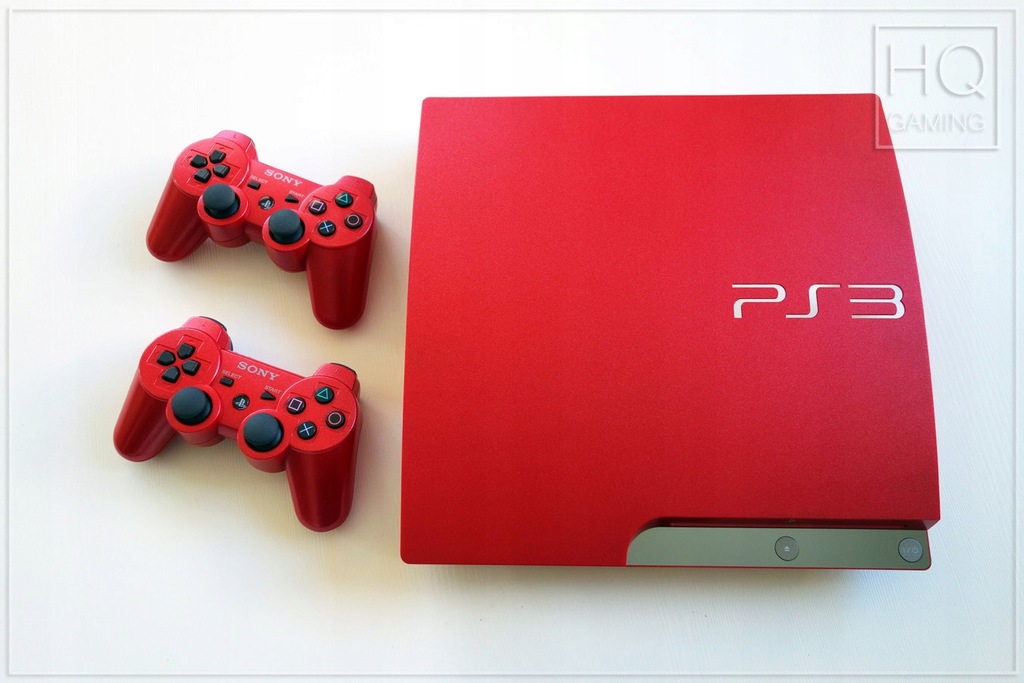 konsola Playstation 3 PS3 scarlet red 2x pad IDEAŁ