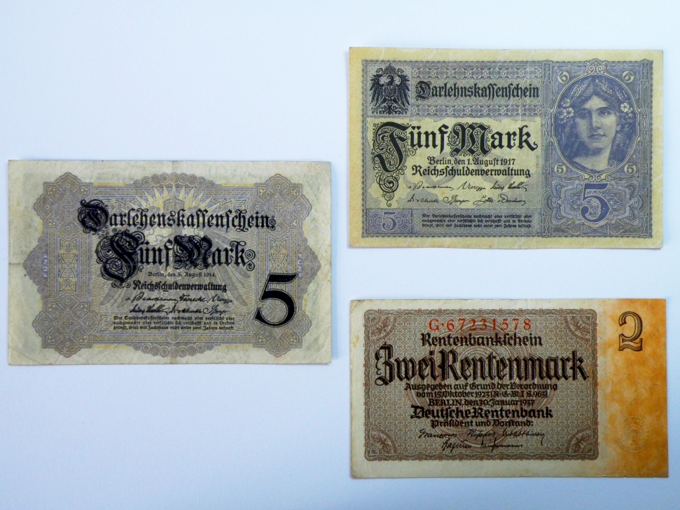 Banknoty - stare marki niemieckie - 3 szt.