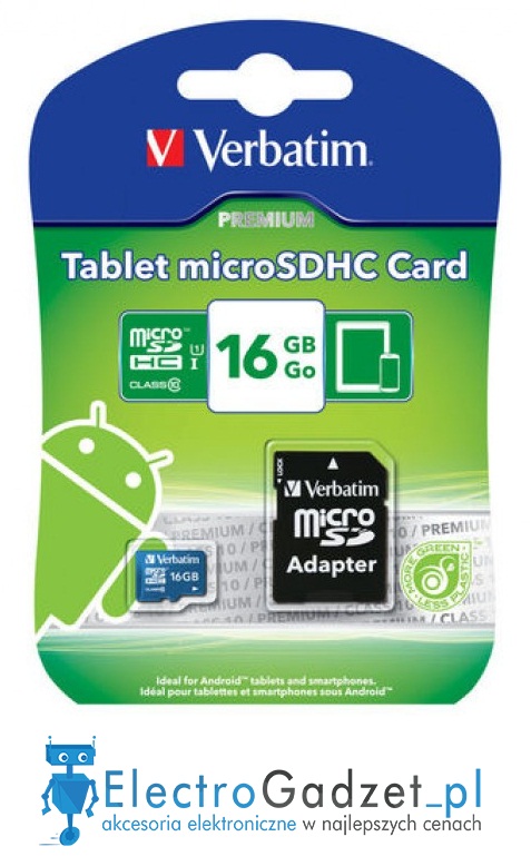 KARTA PAMIĘCI VERBATIM MICRO SDHC 16GB ADAPTER