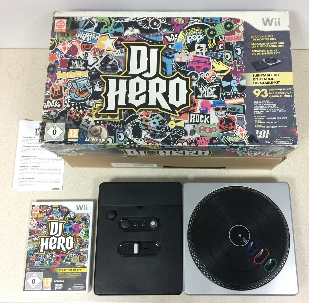 DJ Hero NIntendo Wii Oryginał Pudełko Gra Gramofon
