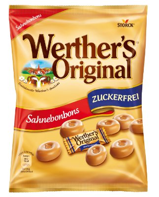 WERTHER'S ORIGINAL BEZ CUKRU MLECZNE CUKIERKI 80G