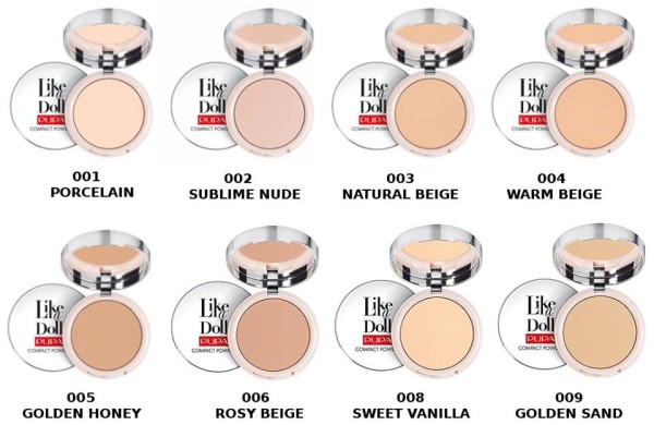 PUPA LIKE A DOLL NUDE SKIN PUDER 3,2g KOLORY