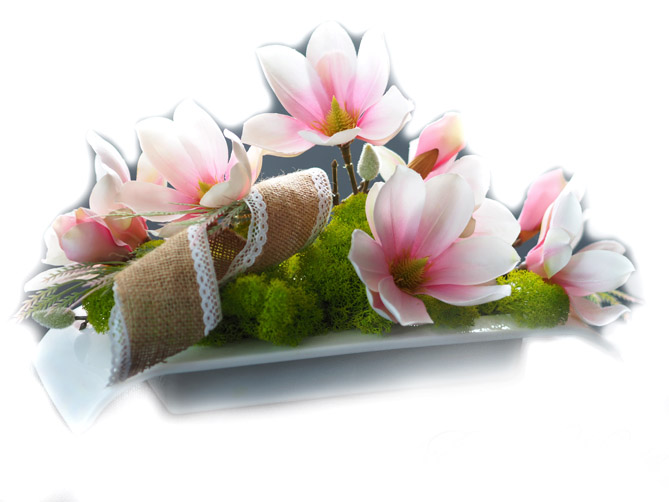 MAGNOLIA SZTUCZNA MECH CHROBOTEK FLOWER BOX STROIK