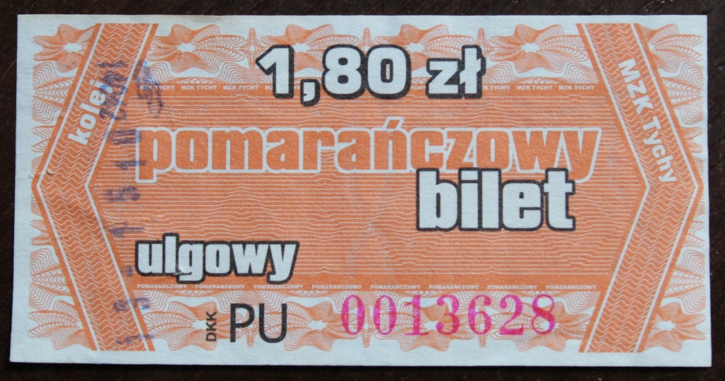 Bilet Tychy pomarańczowy