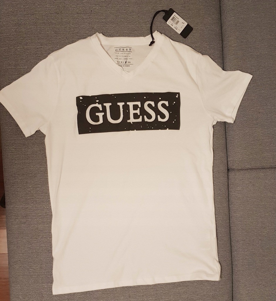 Koszulka biała męska Guess Logo XL NOWA