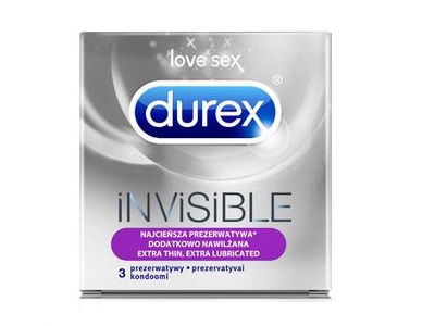 Durex Invisible dodatkowo nawilżana 3 SZT. 24389