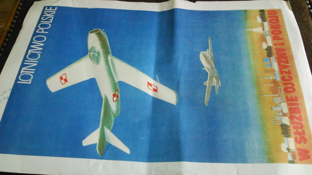 plakat propaganda LWP wojsko lotnictwo samoloty