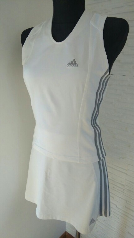 Adidas 3 częściowy komplet : 2 bluzki + spódnica M