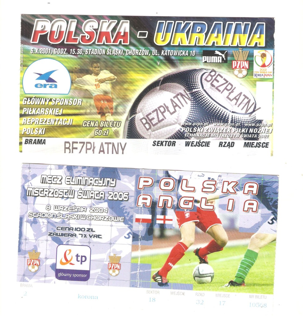 P0LSKA -UKRAINA 06.10.01 POLSKA-ANGLIA 08.09.04