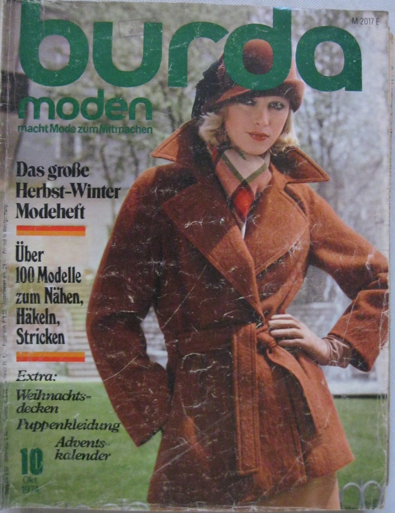 BURDA MODEN 10/1974 wykroje moda niemiecki