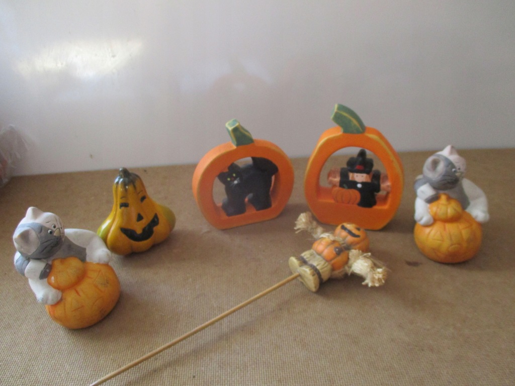 HALLOWEEN CERAMICZNE DEKORACJE JESIENNE DYNIE 6SZT