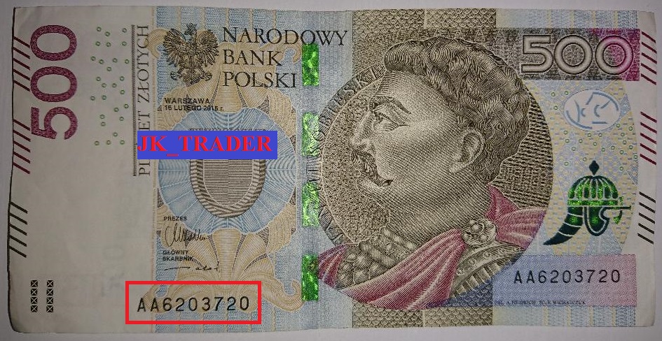 Banknot 500 zł kolekcjonerski Unikat seria AA