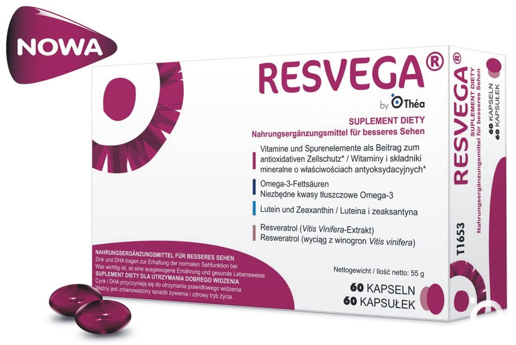 RESVEGA 60 kaps. WZROK LUTEINA OMEGA RESVERATROL