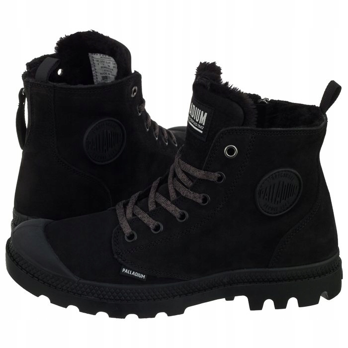 Buty Damskie Zimowe Palladium Pampa Hi Zip Czarne